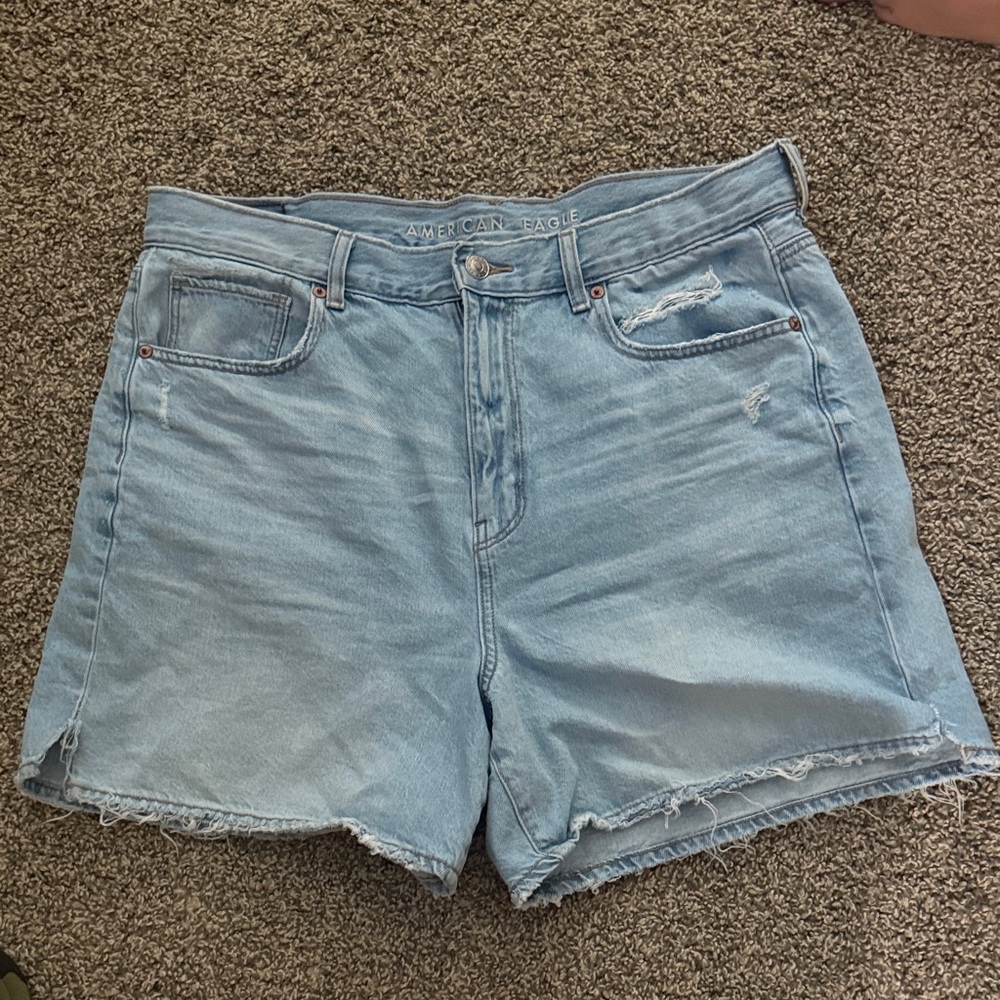 American Eagle Outfitters Women's Distressed Blue Jean Shorts